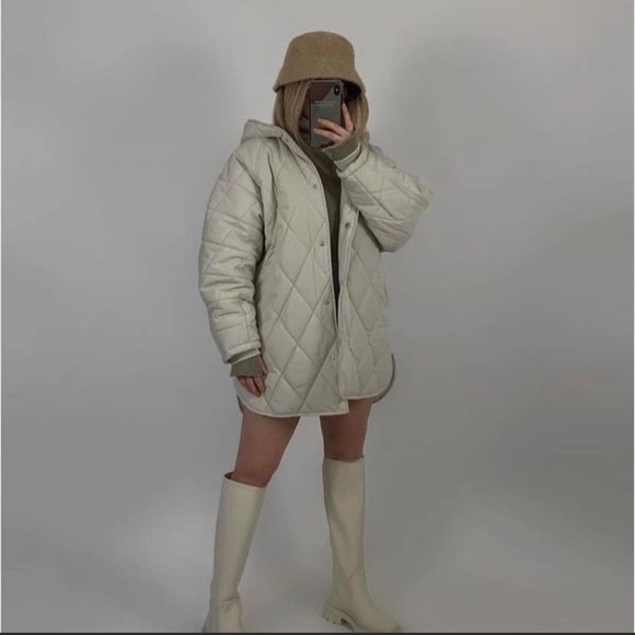 LAST 1!🔥ZARA OVERSIZED QUILTED PUFFER WATER REPELLENT COAT - Picture 3 of 16
